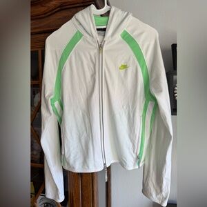 Women’s Nike Running Hooded Jacket White and Green Size Small 🤍💚